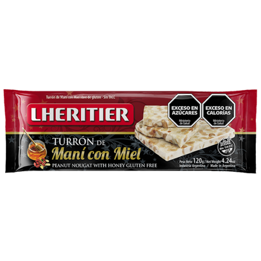Turrón Lheritier de Maní con Miel por 120 gramos